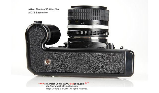 Nikon FM2N black Tropical Edition set  base view with MD-12
