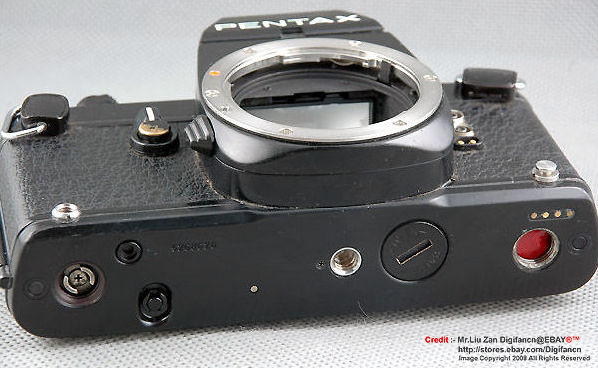 Pentax LX bottom plate with motor drive console / contact