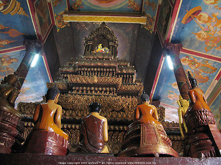 Rear section of various Buddhist Image in Wat Phnom