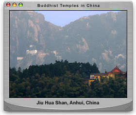 Ricj buddhist culture mountaineous city of Jiu Hua Shan, Anhui Province, China