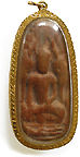 Plastic and gold frame for a Thai Buddhist amulet