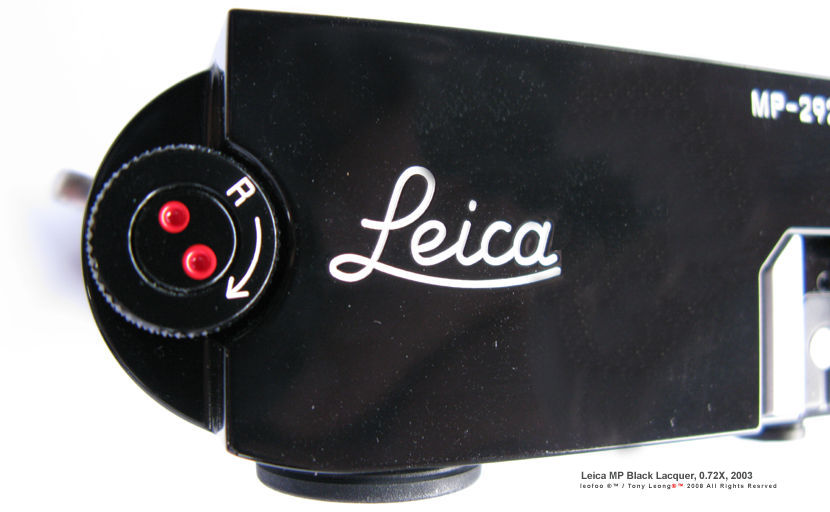 Viewfinder magnification 0.58X,  Leica MP chrome 0.58x finder model, 2003