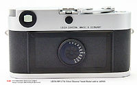 Rear view of a typical LEICA MP 0.72x Silver Chrome Finish Model, sold in Japan
