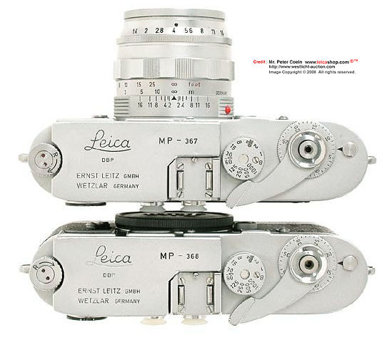 Top body plate views of the dual Leica MP units