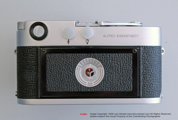 Rear section view of Leica M3-1000001 was presented as a chrome camera to Alfred Eisenstaedt in 1960 prepared by LARS Netopil