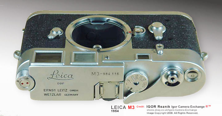 Leica Ernst Leitz Wetzlar M3 rangefinder camera NIce view from top angle