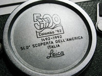 The robust, solid body cap with engraving designed for the Leica M6 Chrome Colombo '92 Special 500th Anniversary Edition