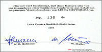 Letter of Authentification from LEICA AG