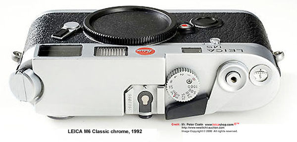 Leica M6 chrome, 1992 top plate section