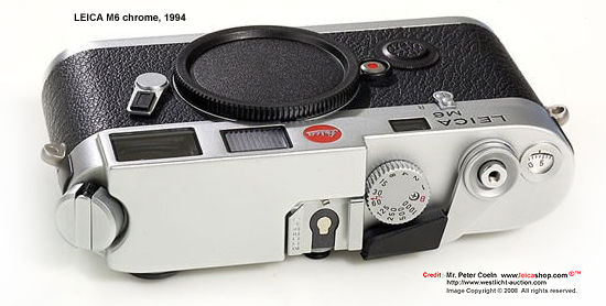 Leica M6 chrome, 1992 top view