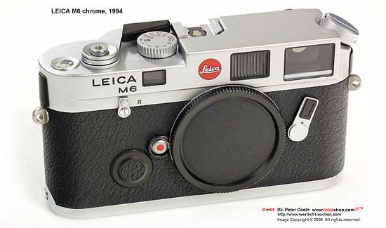 Leica M6 chrome, 1992 front view