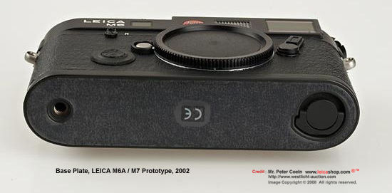 Base plate, LEICA M6A / M7 Prototype model, 2002 auctioned by Leicashop