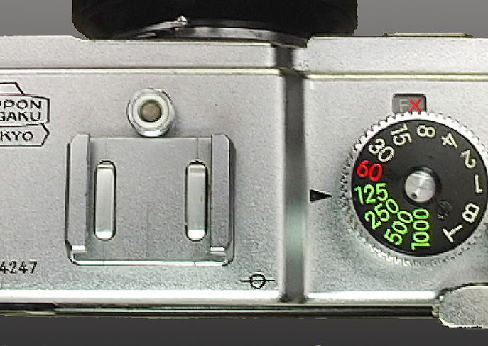 Nikon S4 (RF) Rangefinder camera top view with sync contact