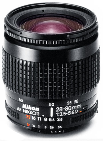 NIkon Autofocus (AF) Zoom Nikkor 28-80mm f/3.5~5.6D lens group 