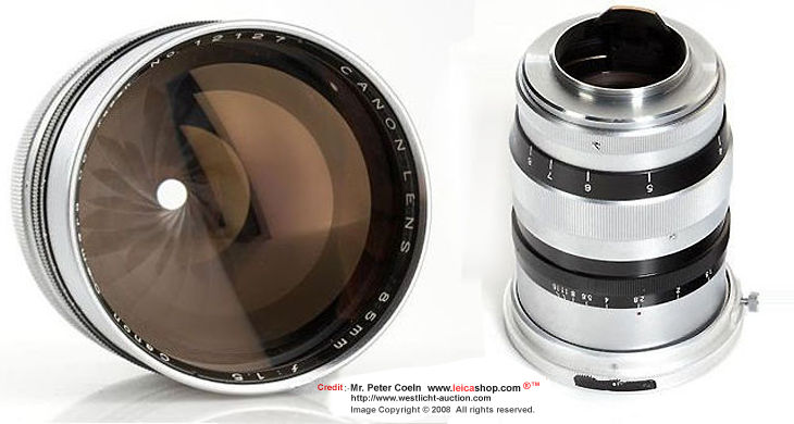 Canon Leica Screw Mount (LSM) 1:1.5 f=85mm rangefinder (RF 