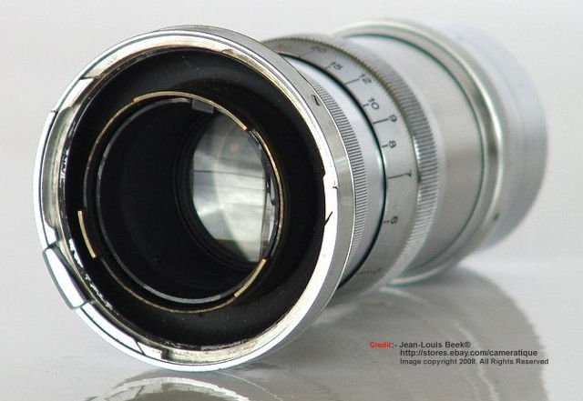 Rear lens mount metal, Carl Zeiss JENA Sonnar 1:4 f=13.5cm (135mm f/4.0) medium telephoto lens