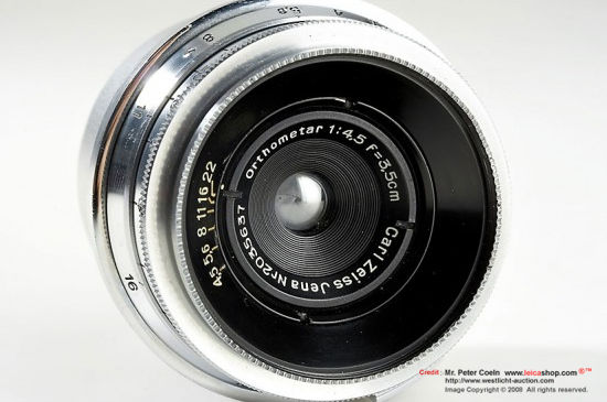 Carl Zeiss JENA wideangle lens
Orthometar  f=35mm f/4.5  