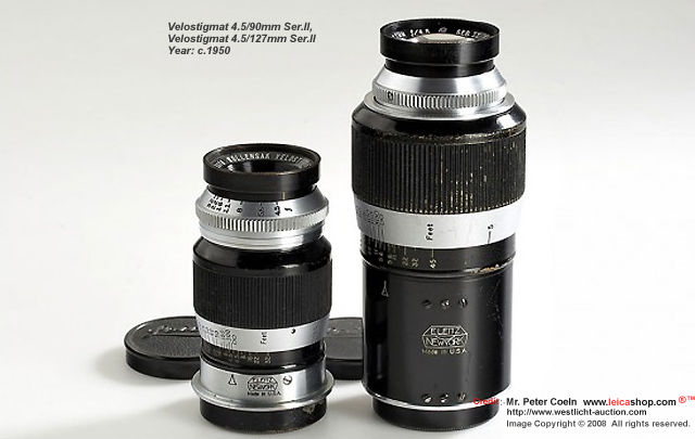  Leica/Leitz Velostigmat  Comparing dimension of 90mm f/4.5 and 127mm f/4.5  
