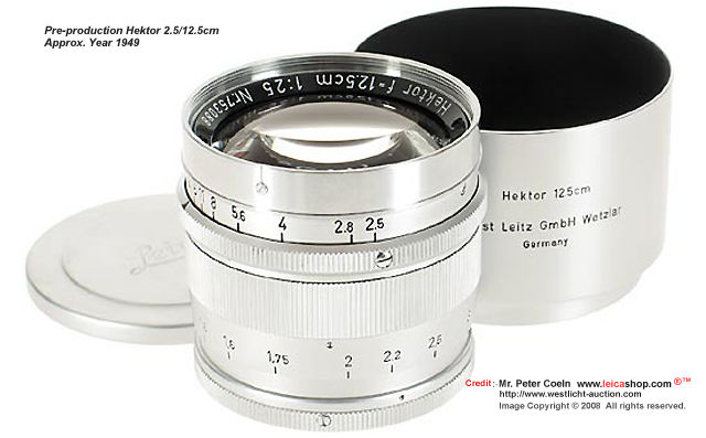 Leica's Ernst Leitz Wetzlar Hektor 12.5cm f/2.5 (Visoflex-lens 