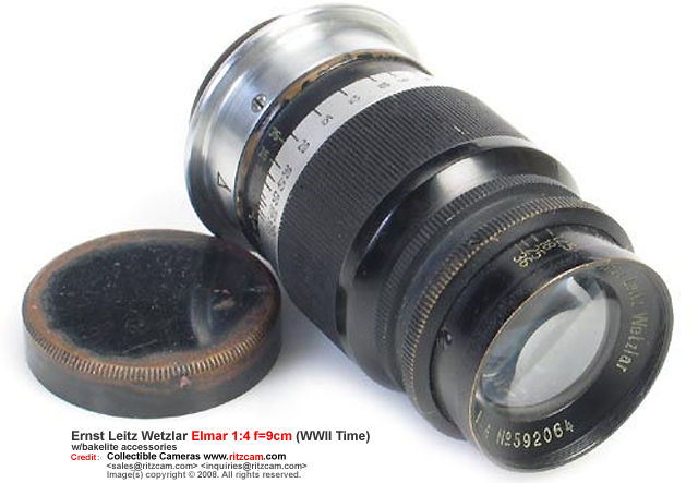 Leica Ernst Leitz Wetzlar f=9cm 1:4.0 ELMAR short telephoto lens