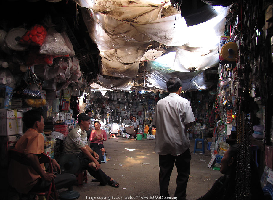 Cambodian Central market at Phnom Penh city, a popular tousrist spot